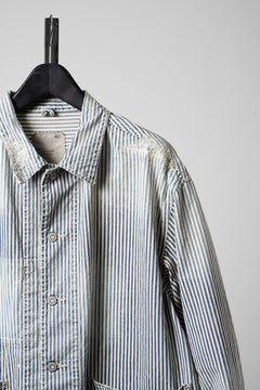 Load image into Gallery viewer, MADNESS RAILROAD HICKORY STRIPE WORK JACKET (INDIGO x WHITE)
