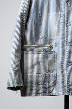 Load image into Gallery viewer, MADNESS RAILROAD HICKORY STRIPE WORK JACKET (INDIGO x WHITE)