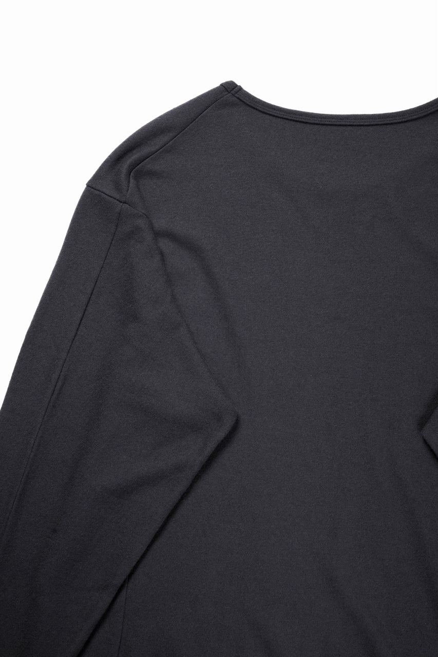 CAPERTICA SOLID L/S TEE / SUPER 140s WASHABLE WOOL MW_JERSEY (CARBON GRAY)