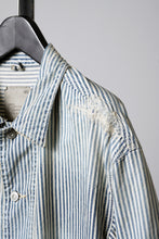 Load image into Gallery viewer, MADNESS RAILROAD HICKORY STRIPE WORK JACKET (INDIGO x WHITE)