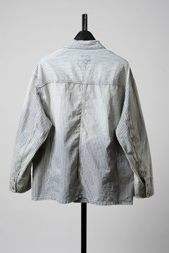 Load image into Gallery viewer, MADNESS RAILROAD HICKORY STRIPE WORK JACKET (INDIGO x WHITE)