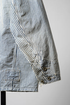 Load image into Gallery viewer, MADNESS RAILROAD HICKORY STRIPE WORK JACKET (INDIGO x WHITE)
