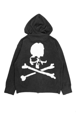MASTERMIND WORLD LOUNGE FULL-ZIP HOODIE / SOFTLY BOA FLEECE (BLACK x WHITE)