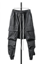 Load image into Gallery viewer, A.F ARTEFACT LOWCROTCH TACTICAL JOGGERS / VEGAN LEATHER (SMOKE BLACK)