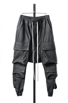 Load image into Gallery viewer, A.F ARTEFACT LOWCROTCH TACTICAL JOGGERS / VEGAN LEATHER (SMOKE BLACK)