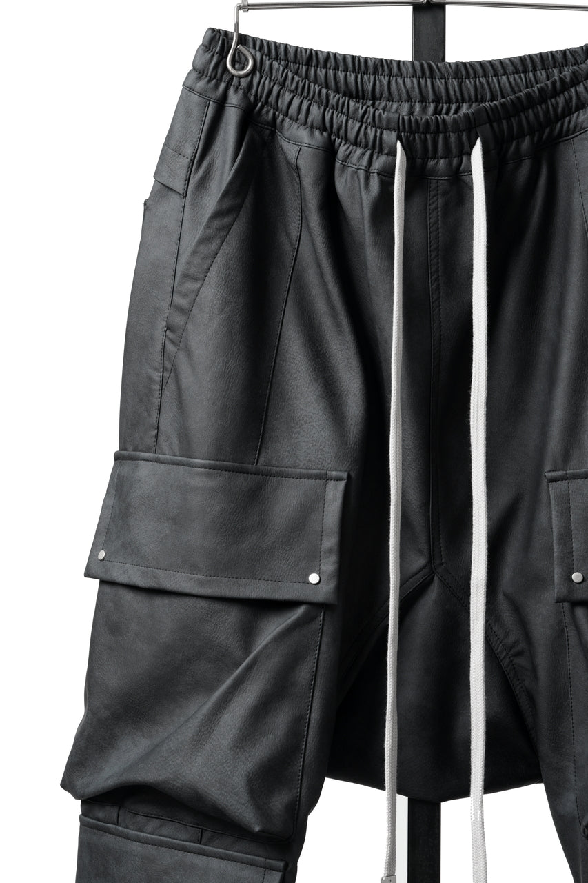 Load image into Gallery viewer, A.F ARTEFACT LOWCROTCH TACTICAL JOGGERS / VEGAN LEATHER (SMOKE BLACK)