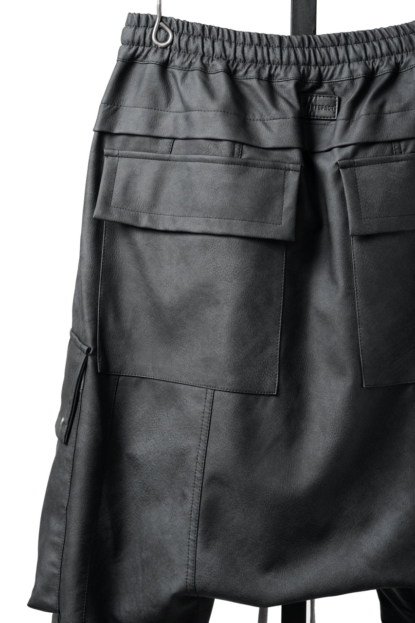 Load image into Gallery viewer, A.F ARTEFACT LOWCROTCH TACTICAL JOGGERS / VEGAN LEATHER (SMOKE BLACK)