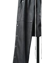 Load image into Gallery viewer, A.F ARTEFACT SAROUEL FLARE PANTS / VEGAN LEATHER (SMOKE BLACK)