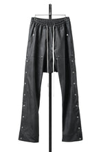 Load image into Gallery viewer, A.F ARTEFACT SAROUEL FLARE PANTS / VEGAN LEATHER (SMOKE BLACK)