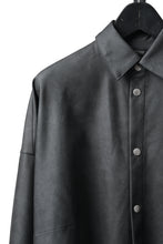 Load image into Gallery viewer, A.F ARTEFACT COCOON SHIRTS / VEGAN LEATHER (SMOKE BLACK)