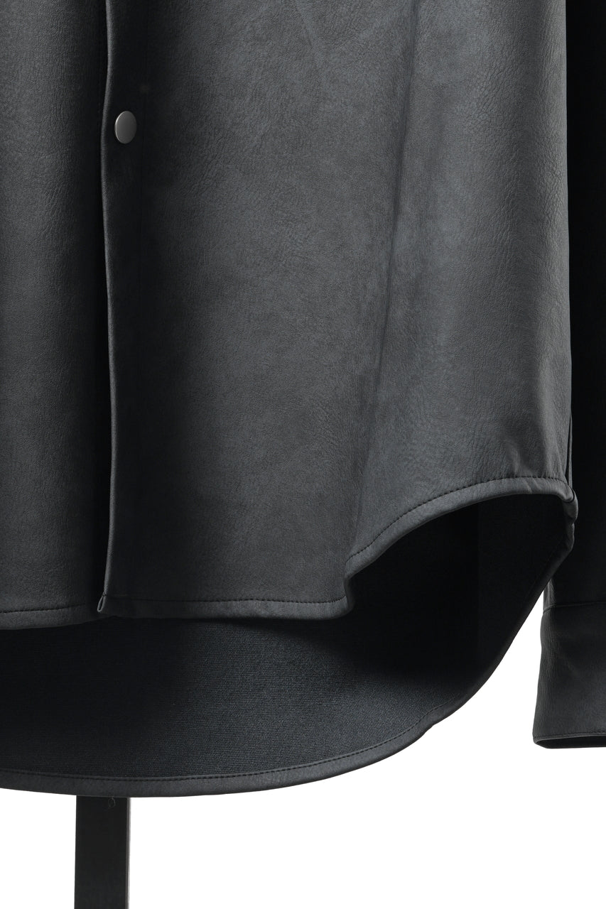 Load image into Gallery viewer, A.F ARTEFACT COCOON SHIRTS / VEGAN LEATHER (SMOKE BLACK)