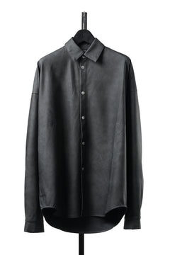 Load image into Gallery viewer, A.F ARTEFACT COCOON SHIRTS / VEGAN LEATHER (SMOKE BLACK)