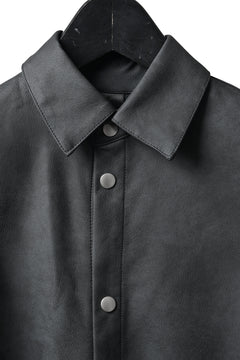 Load image into Gallery viewer, A.F ARTEFACT COCOON SHIRTS / VEGAN LEATHER (SMOKE BLACK)