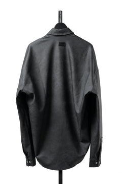 Load image into Gallery viewer, A.F ARTEFACT COCOON SHIRTS / VEGAN LEATHER (SMOKE BLACK)