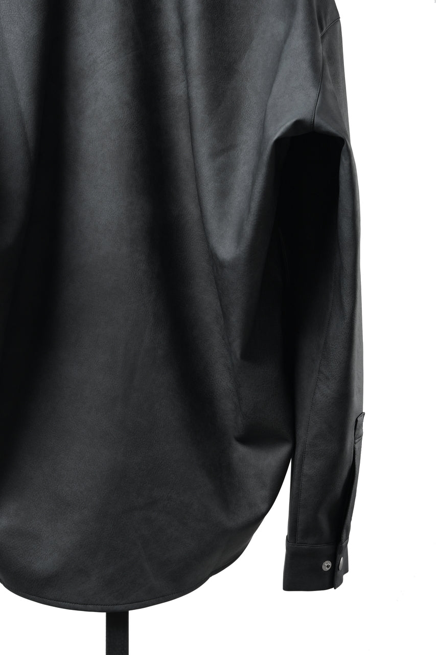 Load image into Gallery viewer, A.F ARTEFACT COCOON SHIRTS / VEGAN LEATHER (SMOKE BLACK)
