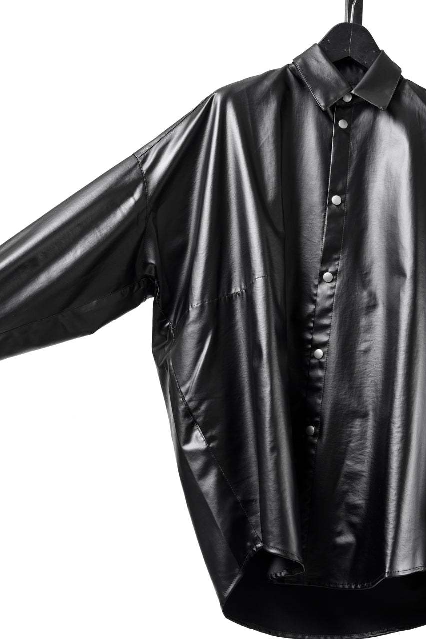 Load image into Gallery viewer, A.F ARTEFACT COCOON SHIRTS / LUSTROUS COATED WOVEN (BLACK)