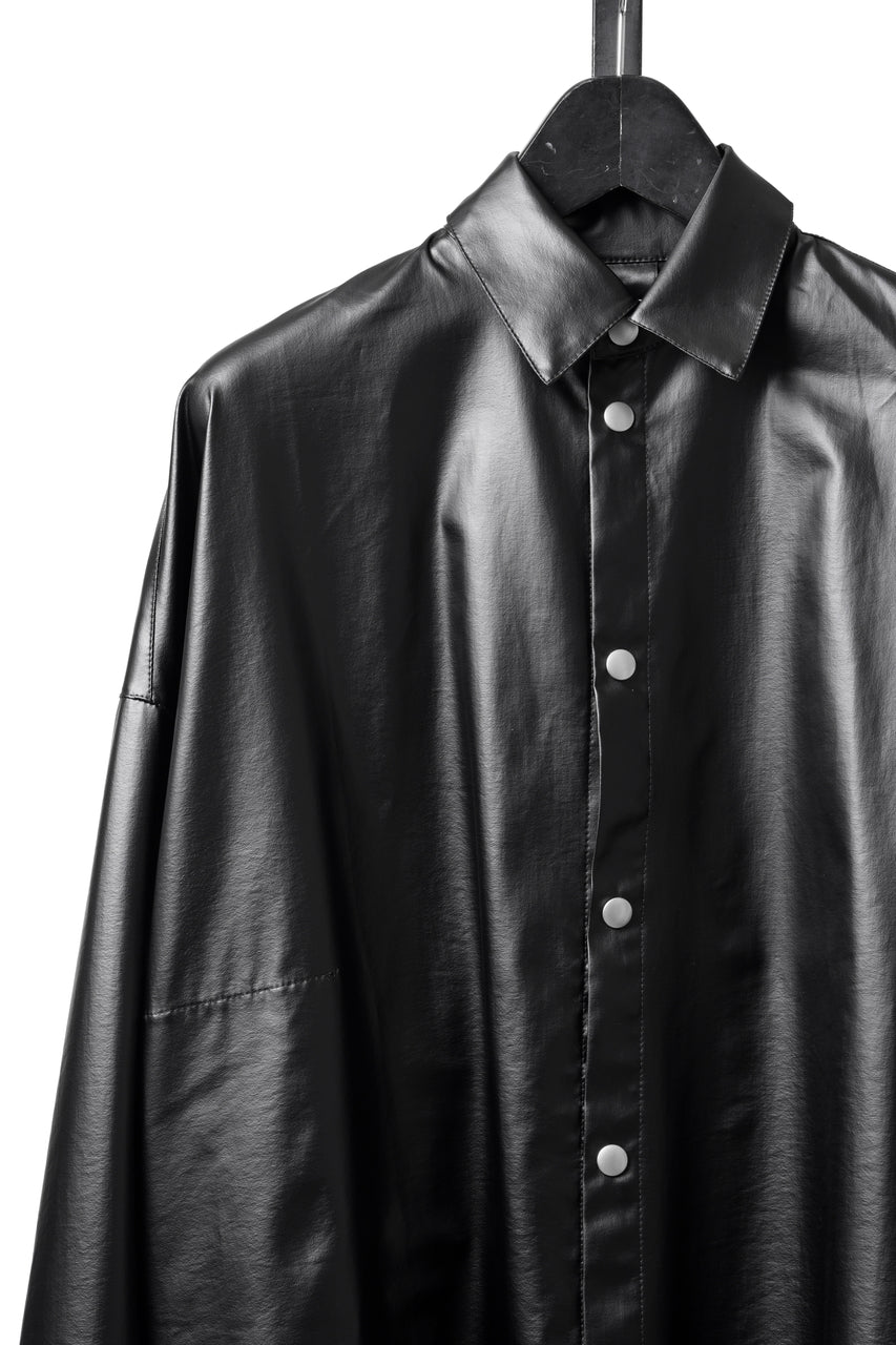 Load image into Gallery viewer, A.F ARTEFACT COCOON SHIRTS / LUSTROUS COATED WOVEN (BLACK)