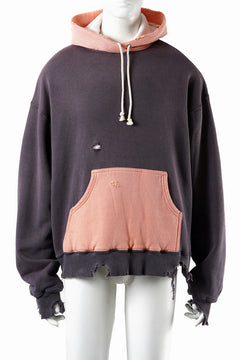 画像をギャラリービューアに読み込む, FULLCOUNT FADING DOUBLE FACE SWEAT HOODIE (EGG PLANT x PINK)