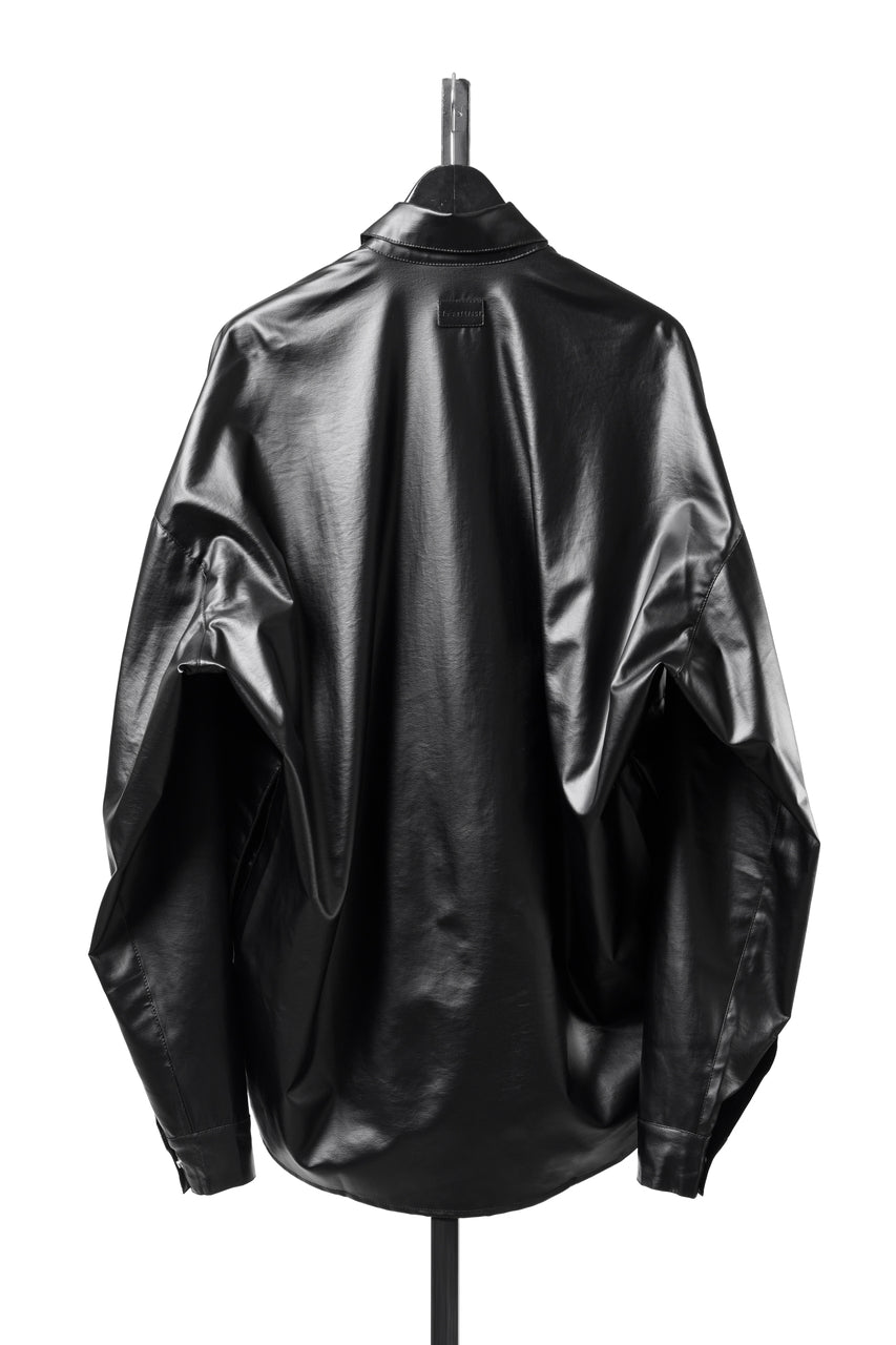 Load image into Gallery viewer, A.F ARTEFACT COCOON SHIRTS / LUSTROUS COATED WOVEN (BLACK)