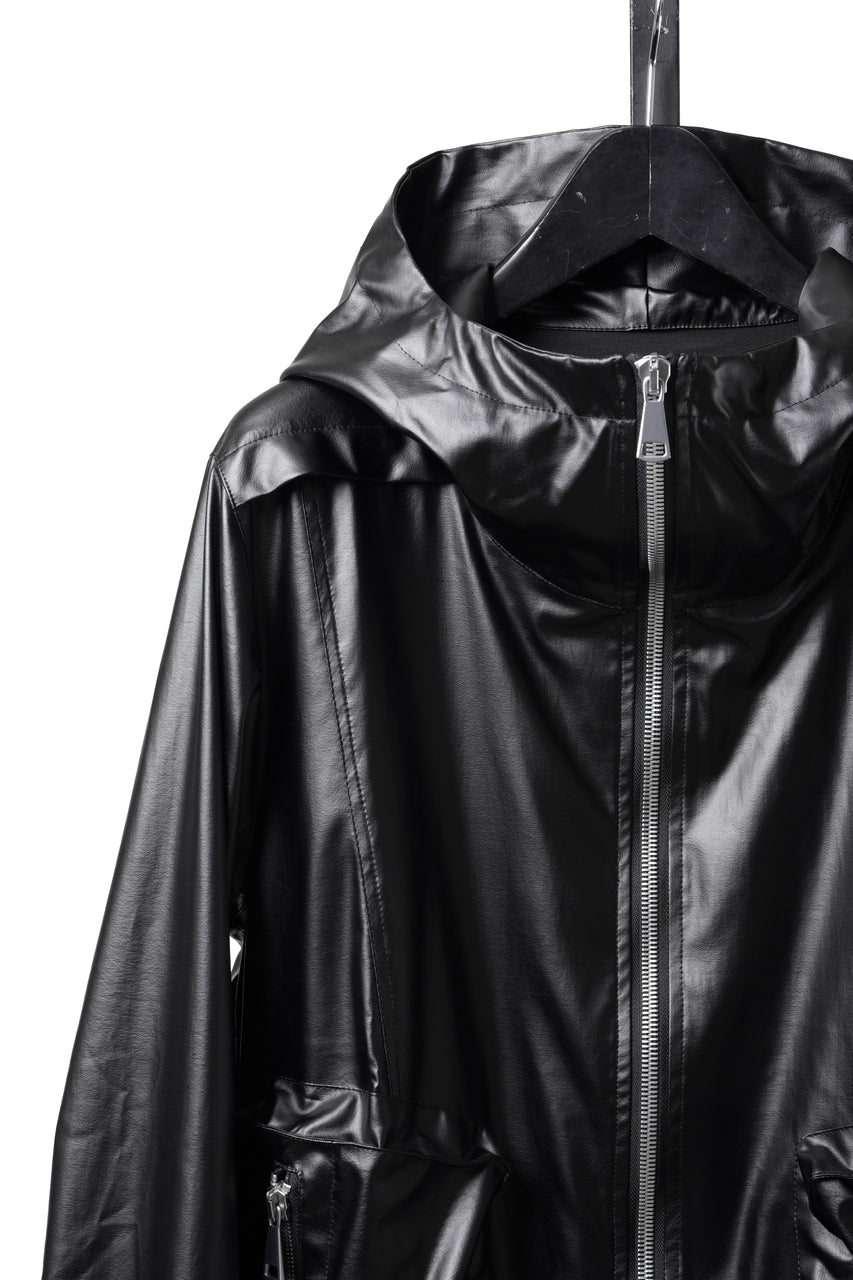 Load image into Gallery viewer, A.F ARTEFACT HOODIE ZIP BLOUSON / LUSTROUS COATED WOVEN (BLACK)