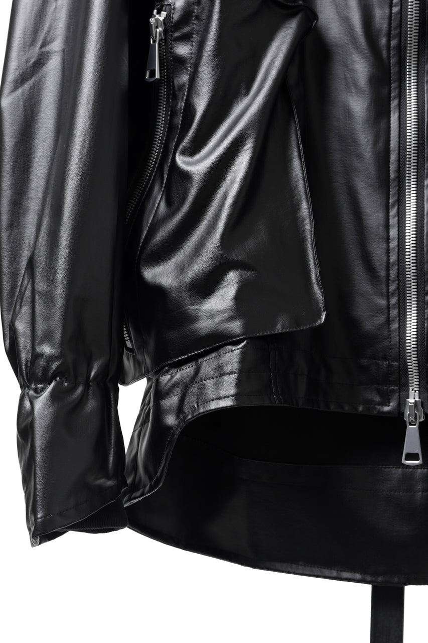 Load image into Gallery viewer, A.F ARTEFACT HOODIE ZIP BLOUSON / LUSTROUS COATED WOVEN (BLACK)