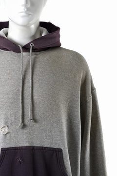 Load image into Gallery viewer, FULLCOUNT FADING DOUBLE FACE SWEAT HOODIE (GRAY x EGG PLANT)
