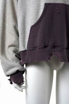 Load image into Gallery viewer, FULLCOUNT FADING DOUBLE FACE SWEAT HOODIE (GRAY x EGG PLANT)