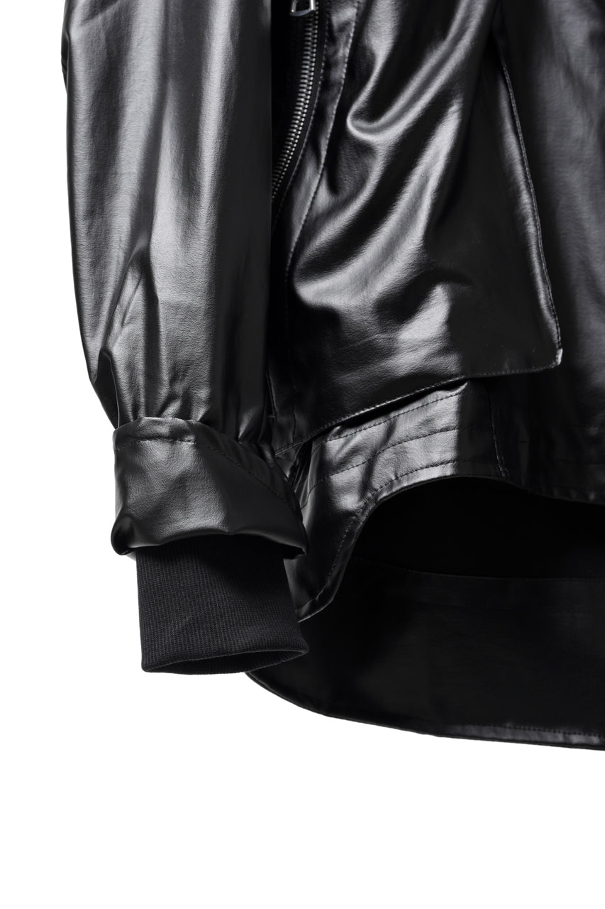 Load image into Gallery viewer, A.F ARTEFACT HOODIE ZIP BLOUSON / LUSTROUS COATED WOVEN (BLACK)