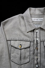 画像をギャラリービューアに読み込む, A TENTATIVE ATELIER Abel G. PIPING POCKET WORKER SHIRT (DIRTY WHITE)