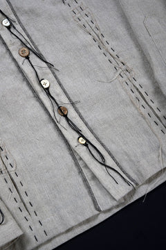 画像をギャラリービューアに読み込む, A TENTATIVE ATELIER Abel G. PIPING POCKET WORKER SHIRT (DIRTY WHITE)