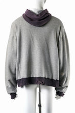 Load image into Gallery viewer, FULLCOUNT FADING DOUBLE FACE SWEAT HOODIE (GRAY x EGG PLANT)