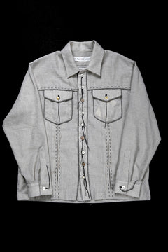 画像をギャラリービューアに読み込む, A TENTATIVE ATELIER Abel G. PIPING POCKET WORKER SHIRT (DIRTY WHITE)