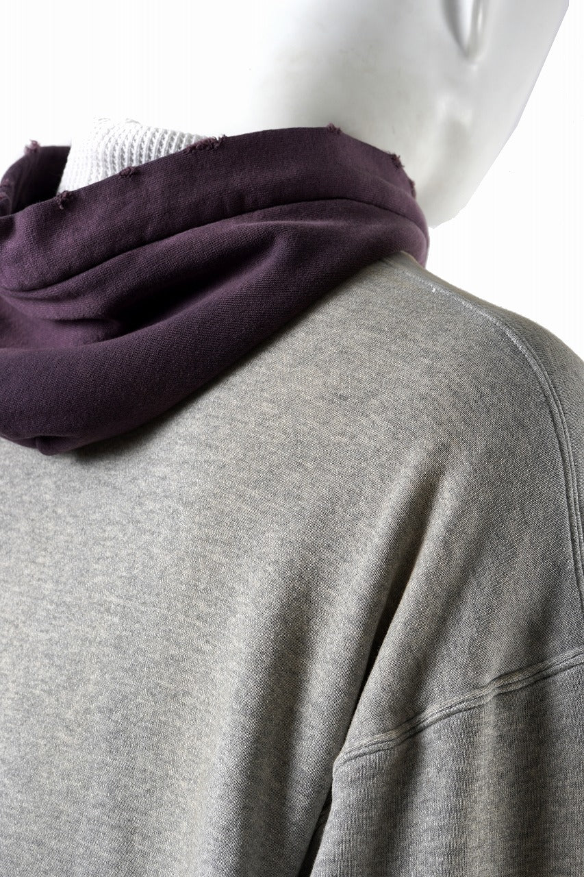 Load image into Gallery viewer, FULLCOUNT FADING DOUBLE FACE SWEAT HOODIE (GRAY x EGG PLANT)