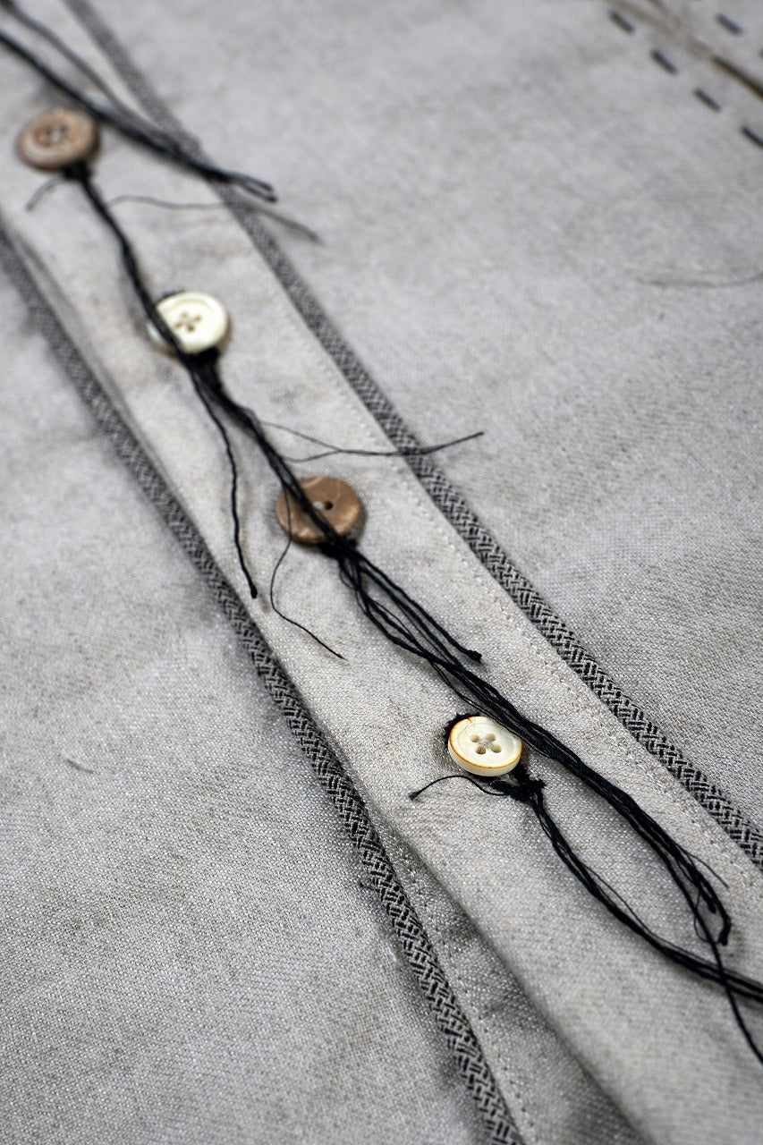 A TENTATIVE ATELIER Abel G. PIPING POCKET WORKER SHIRT (DIRTY WHITE)