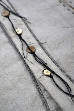 画像をギャラリービューアに読み込む, A TENTATIVE ATELIER Abel G. PIPING POCKET WORKER SHIRT (DIRTY WHITE)