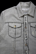 画像をギャラリービューアに読み込む, A TENTATIVE ATELIER Abel G. PIPING POCKET WORKER SHIRT (DIRTY WHITE)