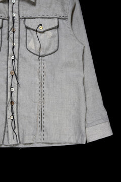 画像をギャラリービューアに読み込む, A TENTATIVE ATELIER Abel G. PIPING POCKET WORKER SHIRT (DIRTY WHITE)