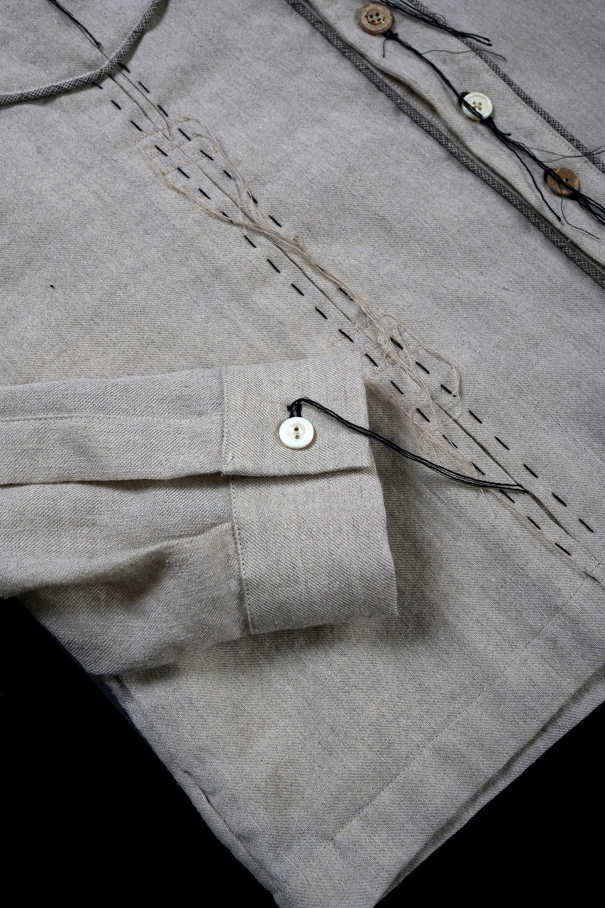 画像をギャラリービューアに読み込む, A TENTATIVE ATELIER Abel G. PIPING POCKET WORKER SHIRT (DIRTY WHITE)