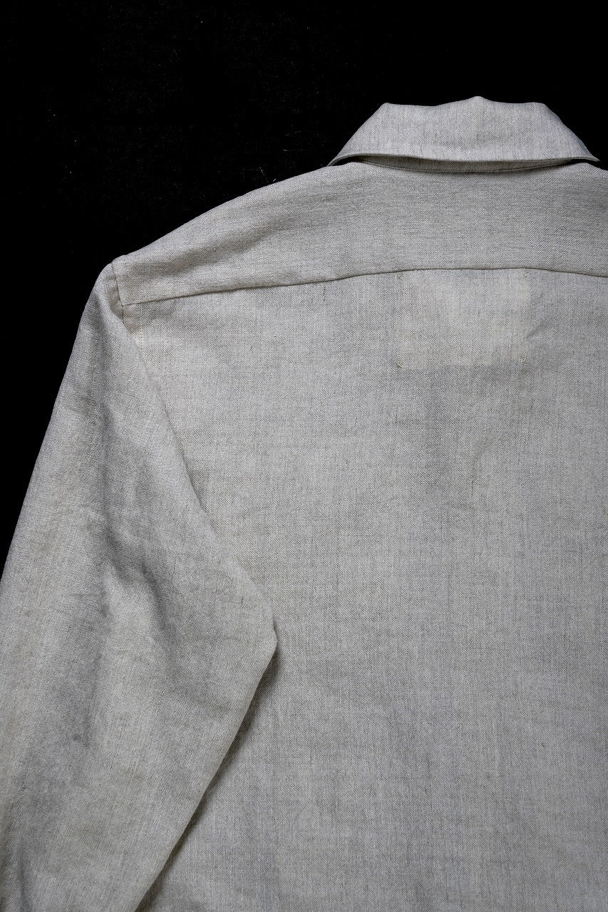A TENTATIVE ATELIER Abel G. PIPING POCKET WORKER SHIRT (DIRTY WHITE)