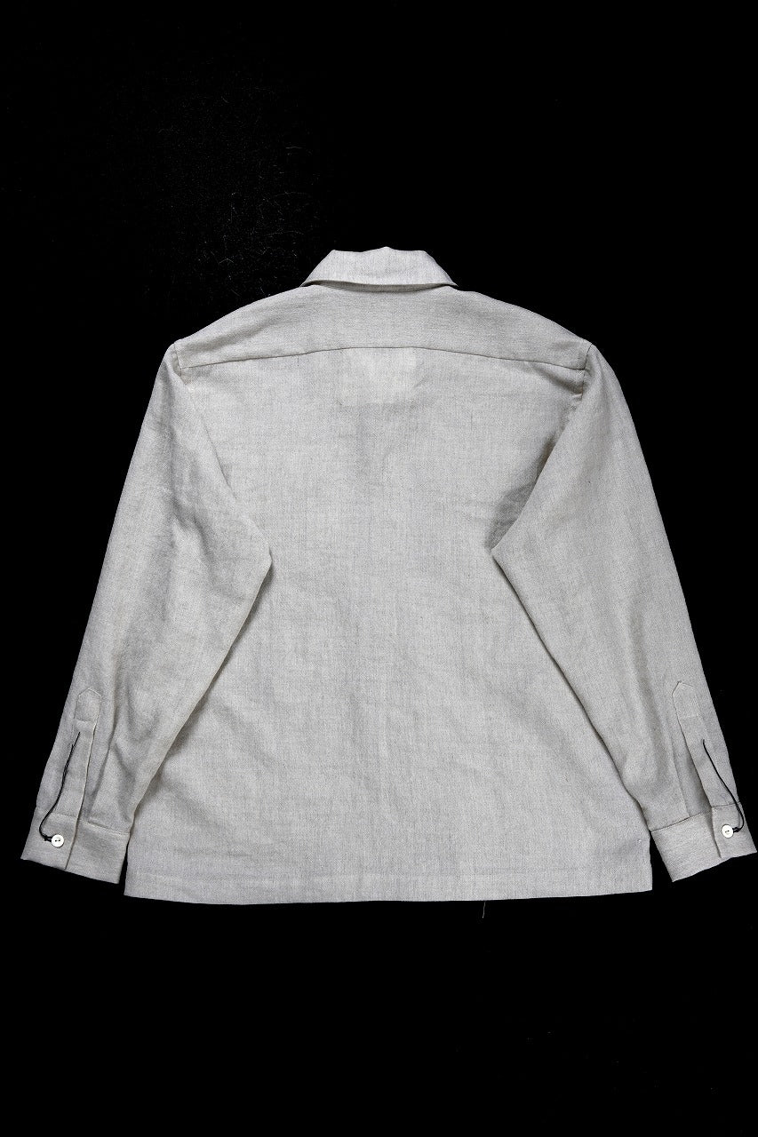 画像をギャラリービューアに読み込む, A TENTATIVE ATELIER Abel G. PIPING POCKET WORKER SHIRT (DIRTY WHITE)