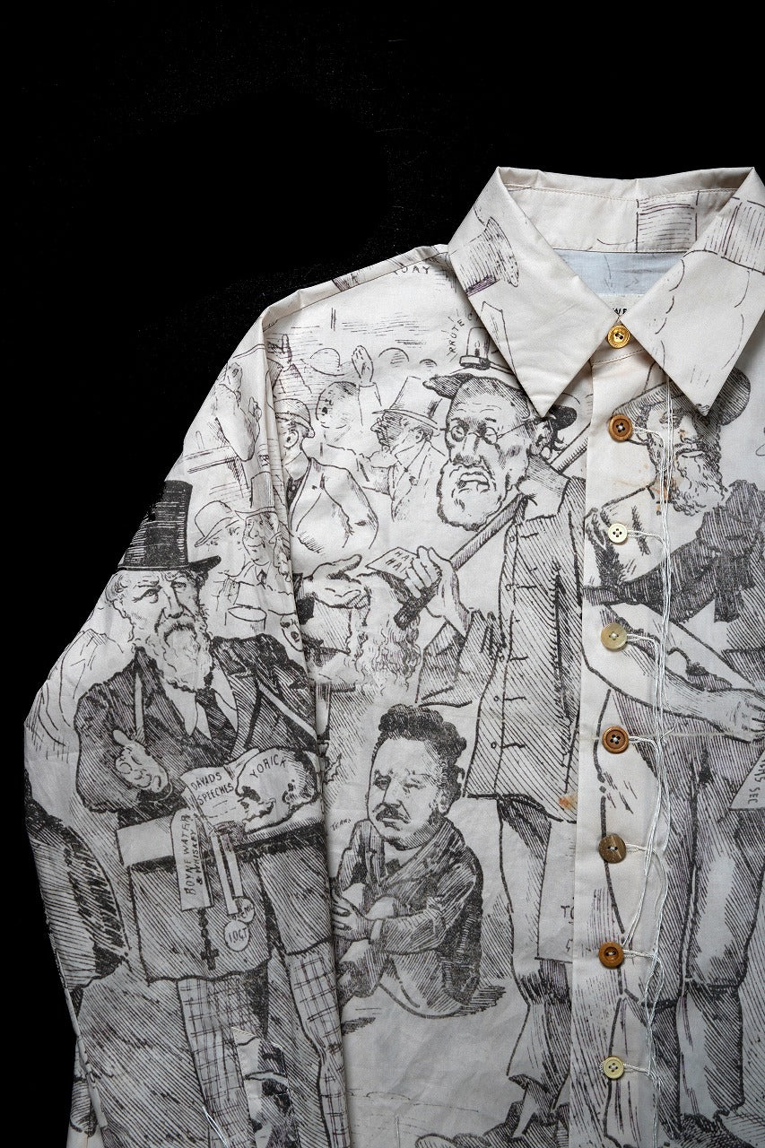 画像をギャラリービューアに読み込む, A TENTATIVE ATELIER Alvin REPLICA BIG EDGE PRINT SHIRT (NATURAL)