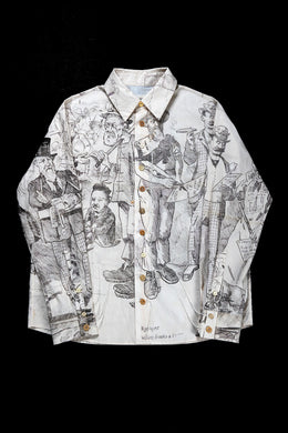 A TENTATIVE ATELIER Alvin REPLICA BIG EDGE PRINT SHIRT (NATURAL)