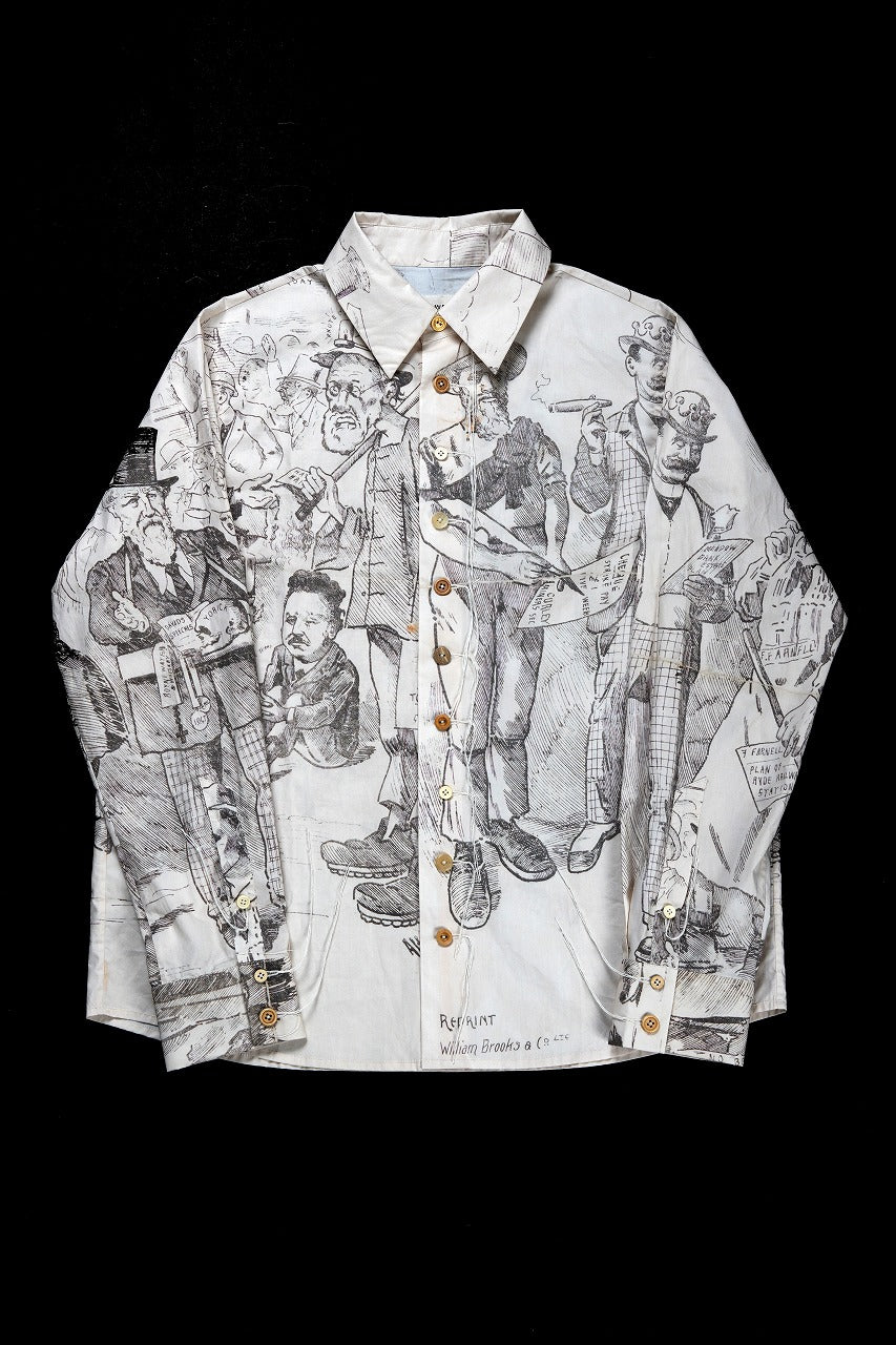 A TENTATIVE ATELIER Alvin REPLICA BIG EDGE PRINT SHIRT (NATURAL)