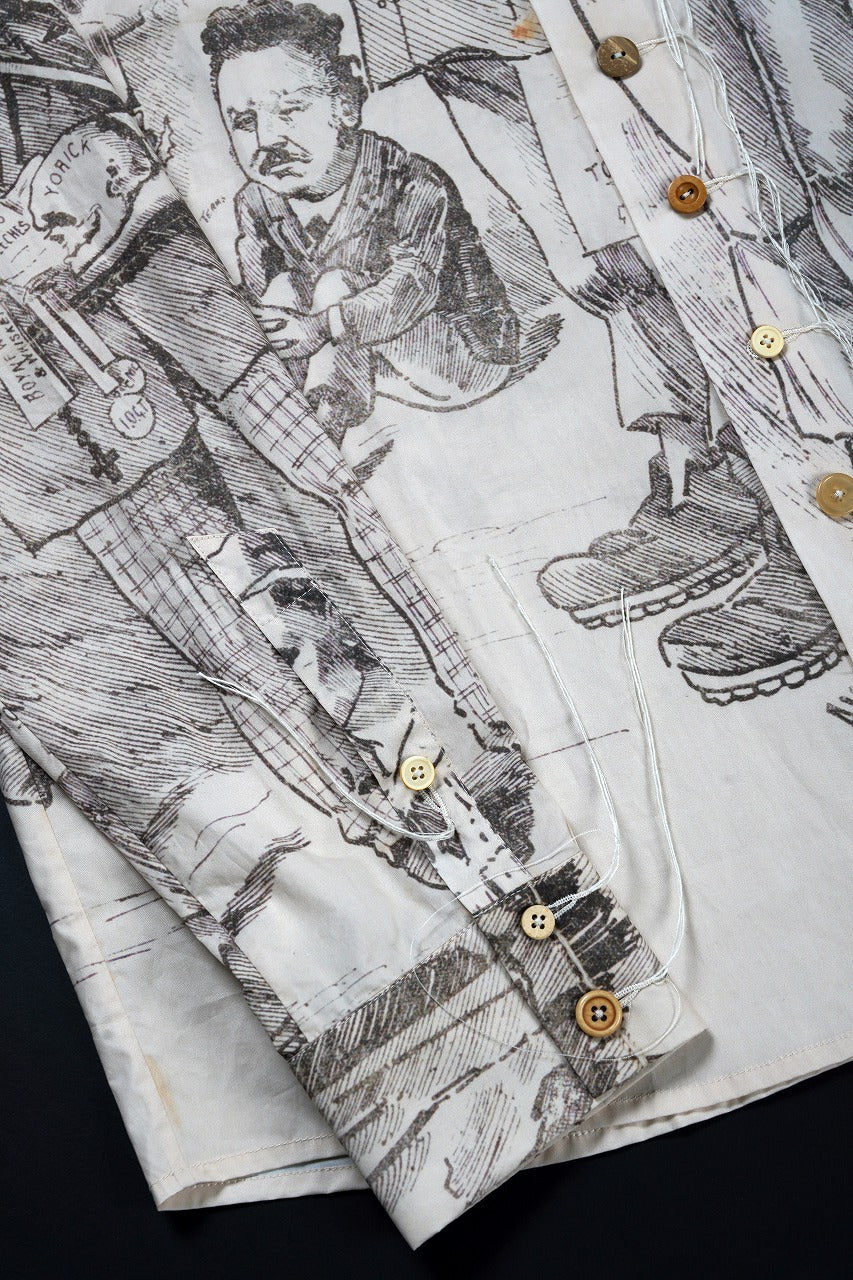 A TENTATIVE ATELIER Alvin REPLICA BIG EDGE PRINT SHIRT (NATURAL)