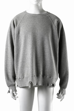 FULLCOUNT FADING RAGLAN SLEEVE SWEAT SHIRT (HEATHER GRAY)