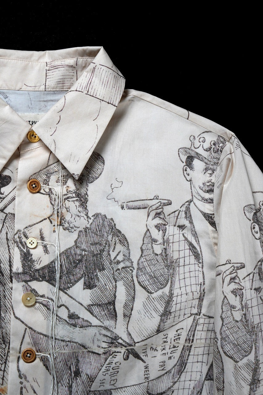 A TENTATIVE ATELIER Alvin REPLICA BIG EDGE PRINT SHIRT (NATURAL)