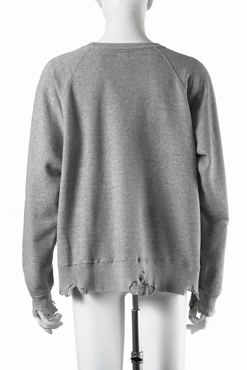 画像をギャラリービューアに読み込む, FULLCOUNT FADING RAGLAN SLEEVE SWEAT SHIRT (HEATHER GRAY)