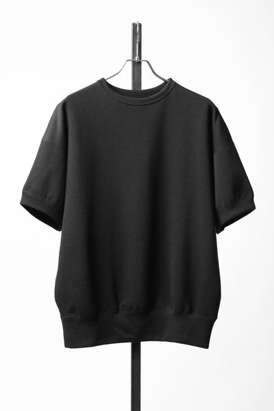 N/07 CINCHED HEM TOP / RIBBED CARDBOARD KNIT JERSEY (BLACK)