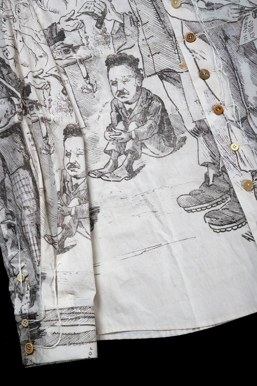 画像をギャラリービューアに読み込む, A TENTATIVE ATELIER Alvin REPLICA BIG EDGE PRINT SHIRT (NATURAL)