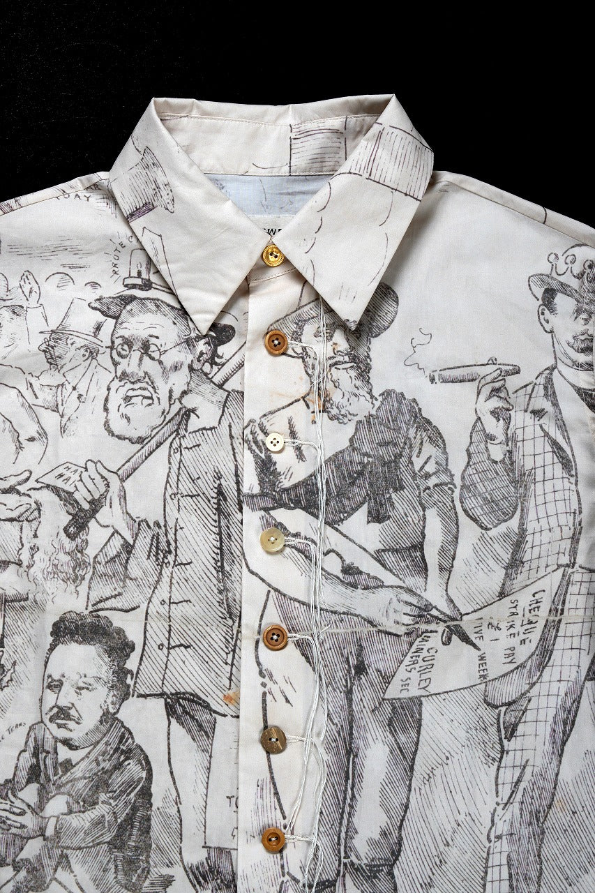 A TENTATIVE ATELIER Alvin REPLICA BIG EDGE PRINT SHIRT (NATURAL)